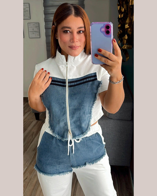 MARIE WHITE DENIM SET