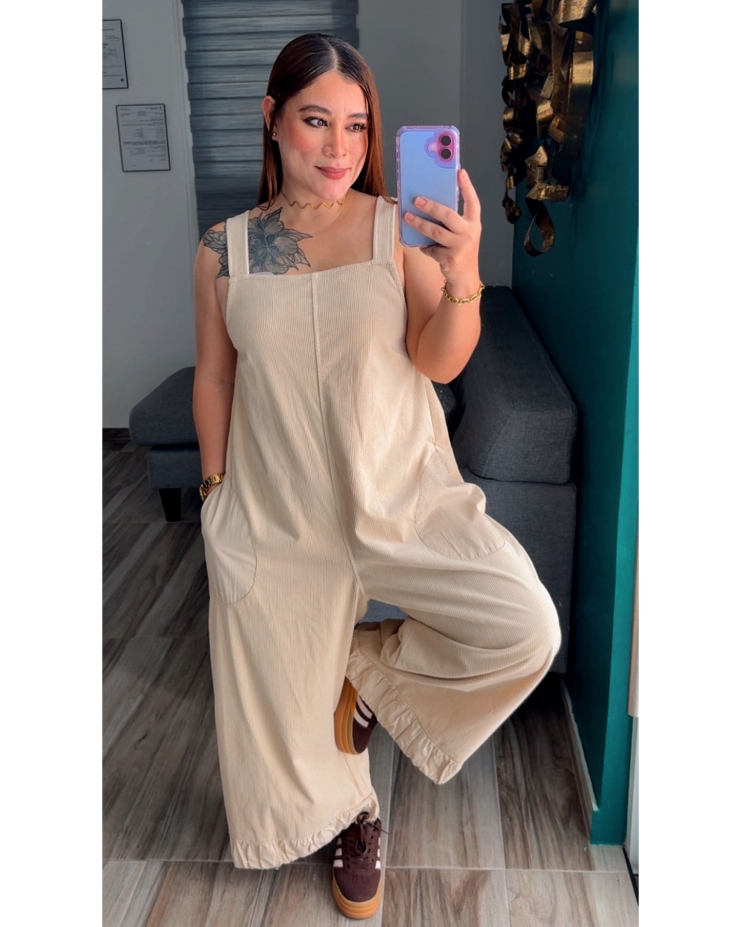 CORDUROY OVERALLS JUMPSUIT