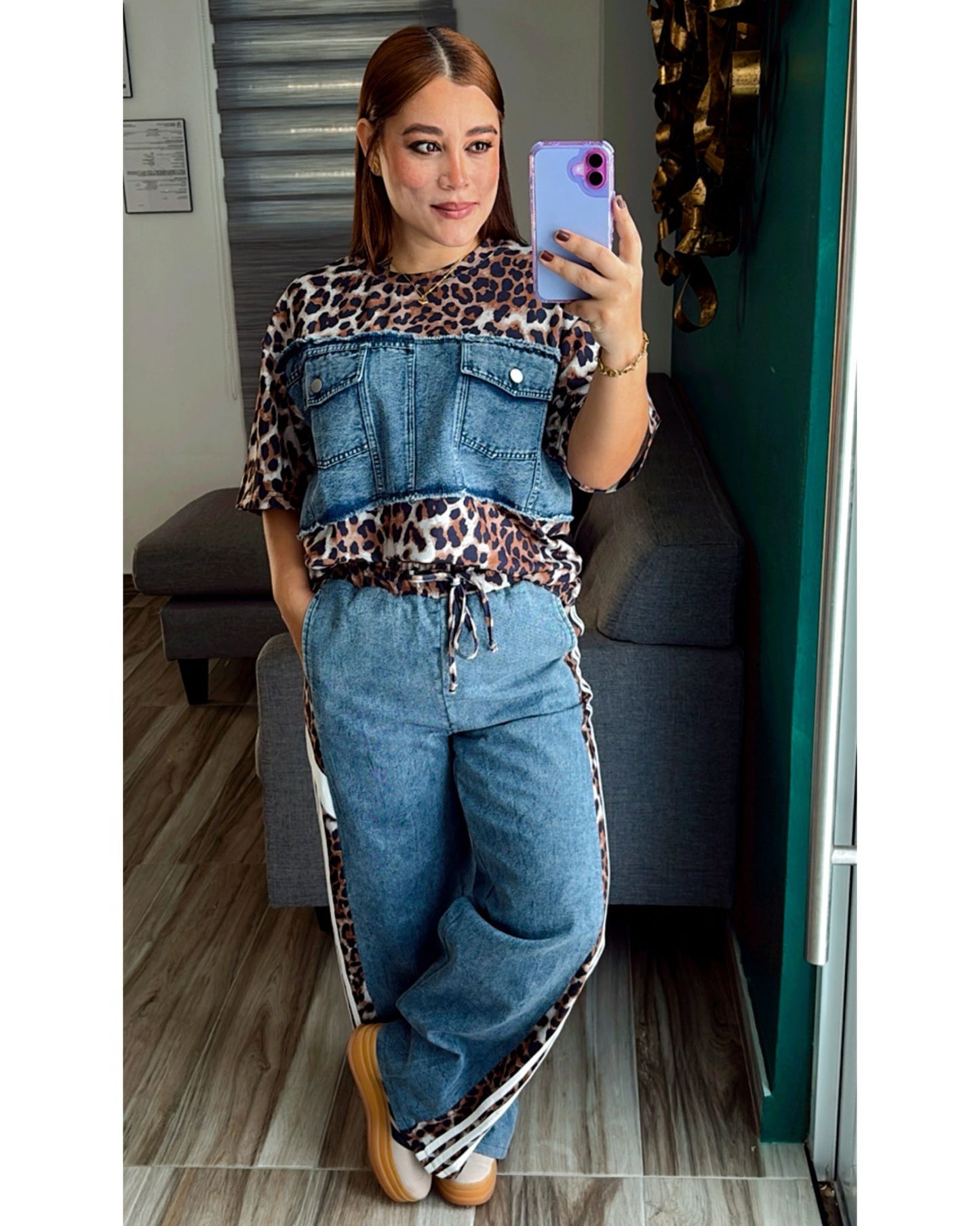 PRINT DENIM SET