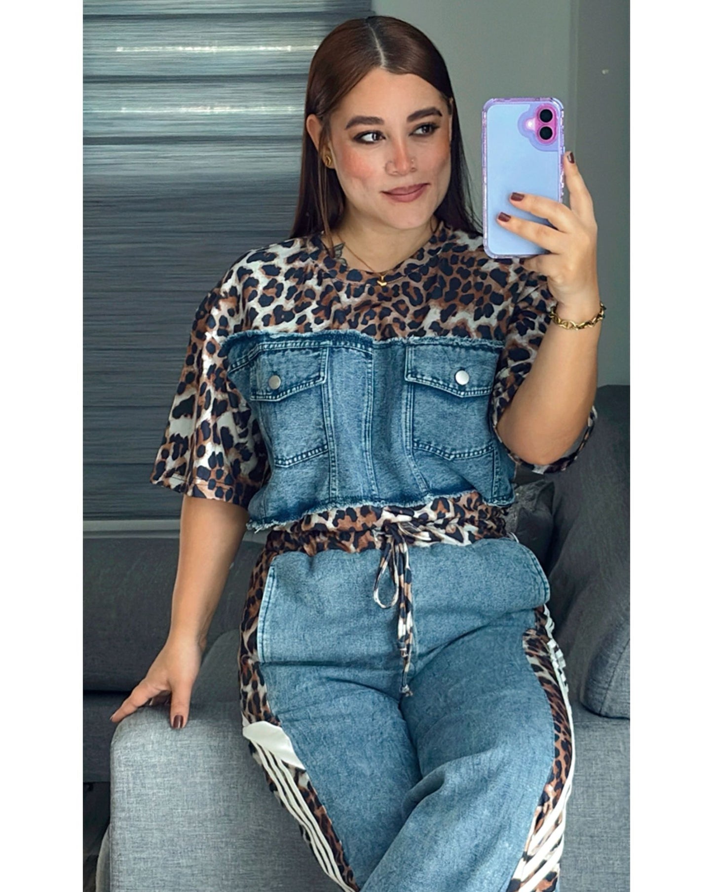 PRINT DENIM SET