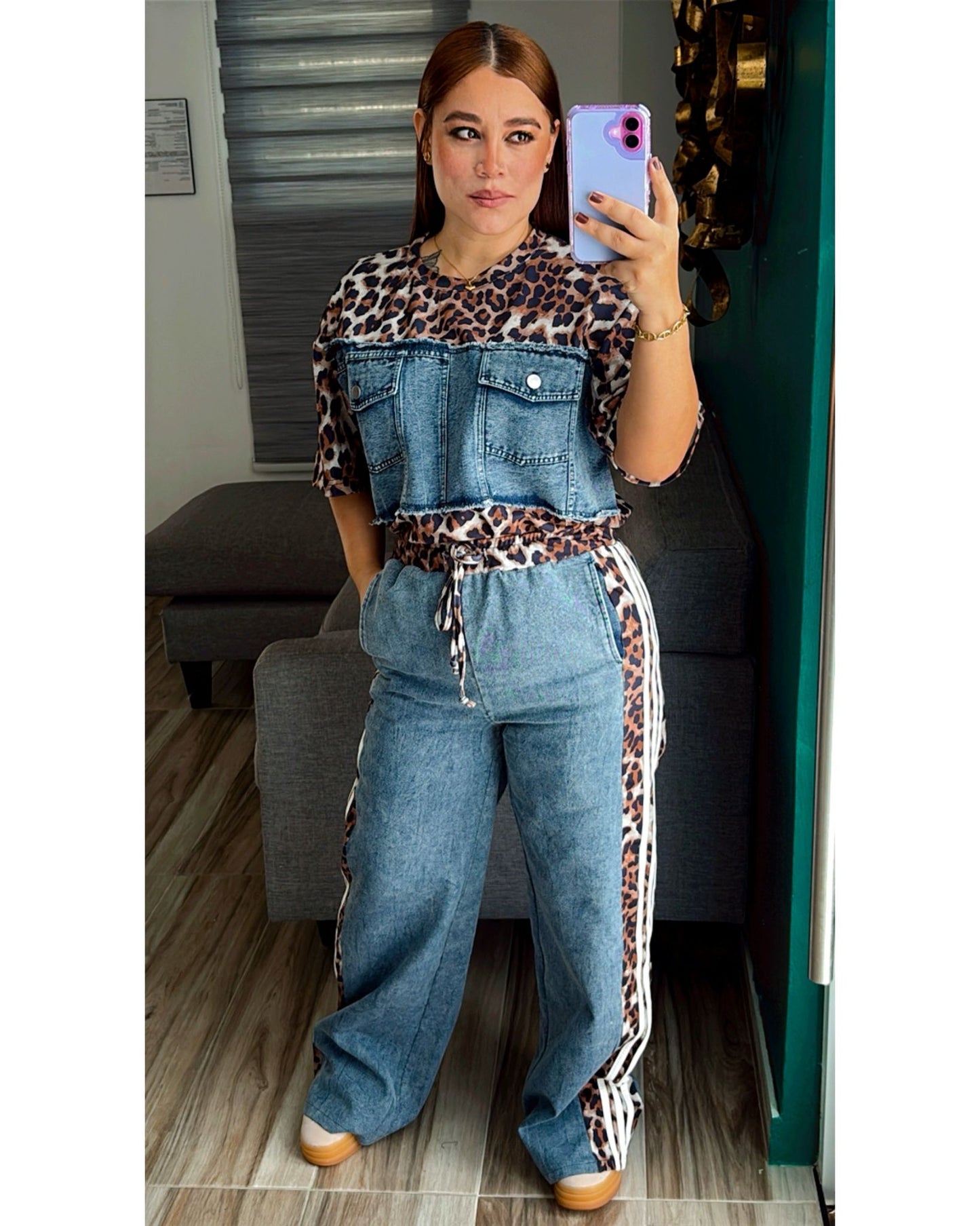 PRINT DENIM SET