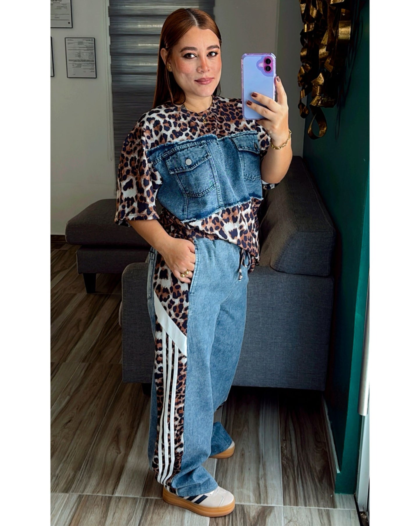 PRINT DENIM SET