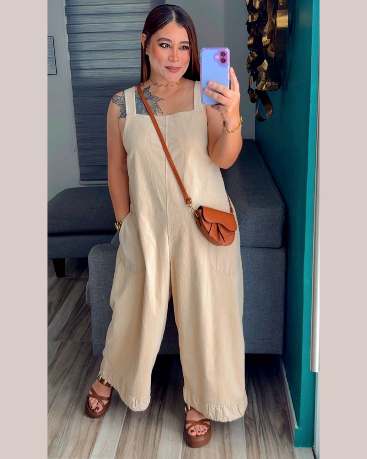 CORDUROY OVERALLS JUMPSUIT
