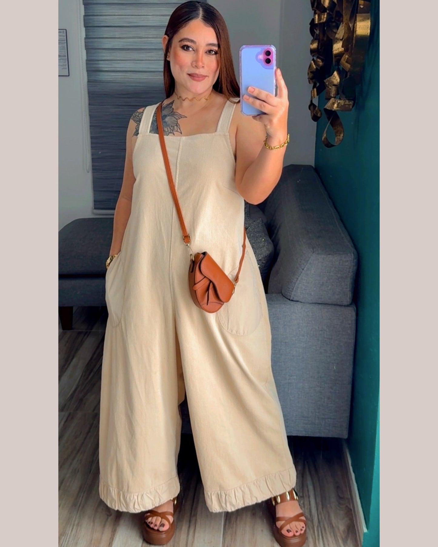 CORDUROY OVERALLS JUMPSUIT