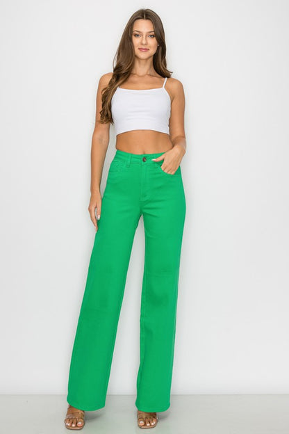 HIGH WAISTED WIDE LEG JEANS