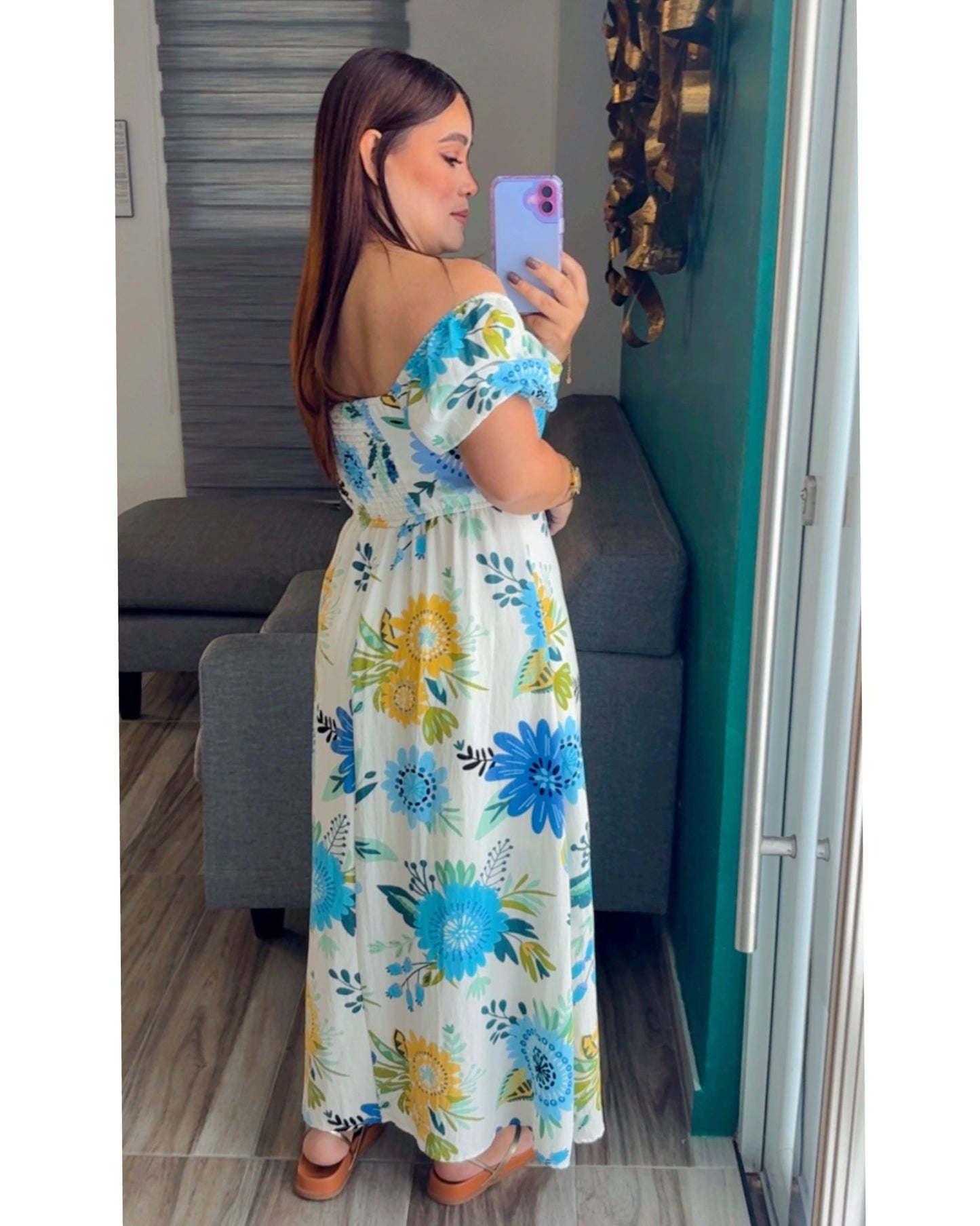 FLOWERS MIDI DRESS