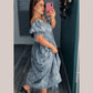 VESTIDO MIDI FLORES BORDADAS